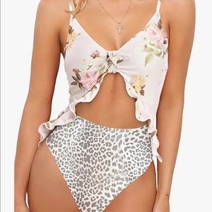 Two piece swimsuit - Floral and cheetah